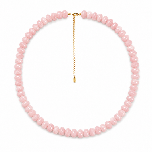 Collar piedra jade rosa