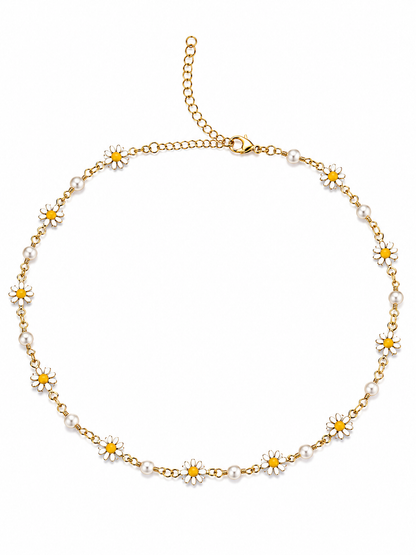 Collar margaritas blancas