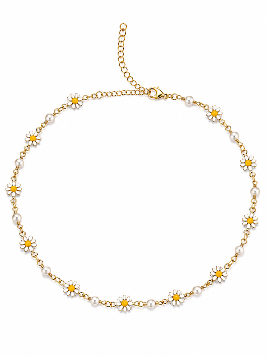 Collar margaritas blancas
