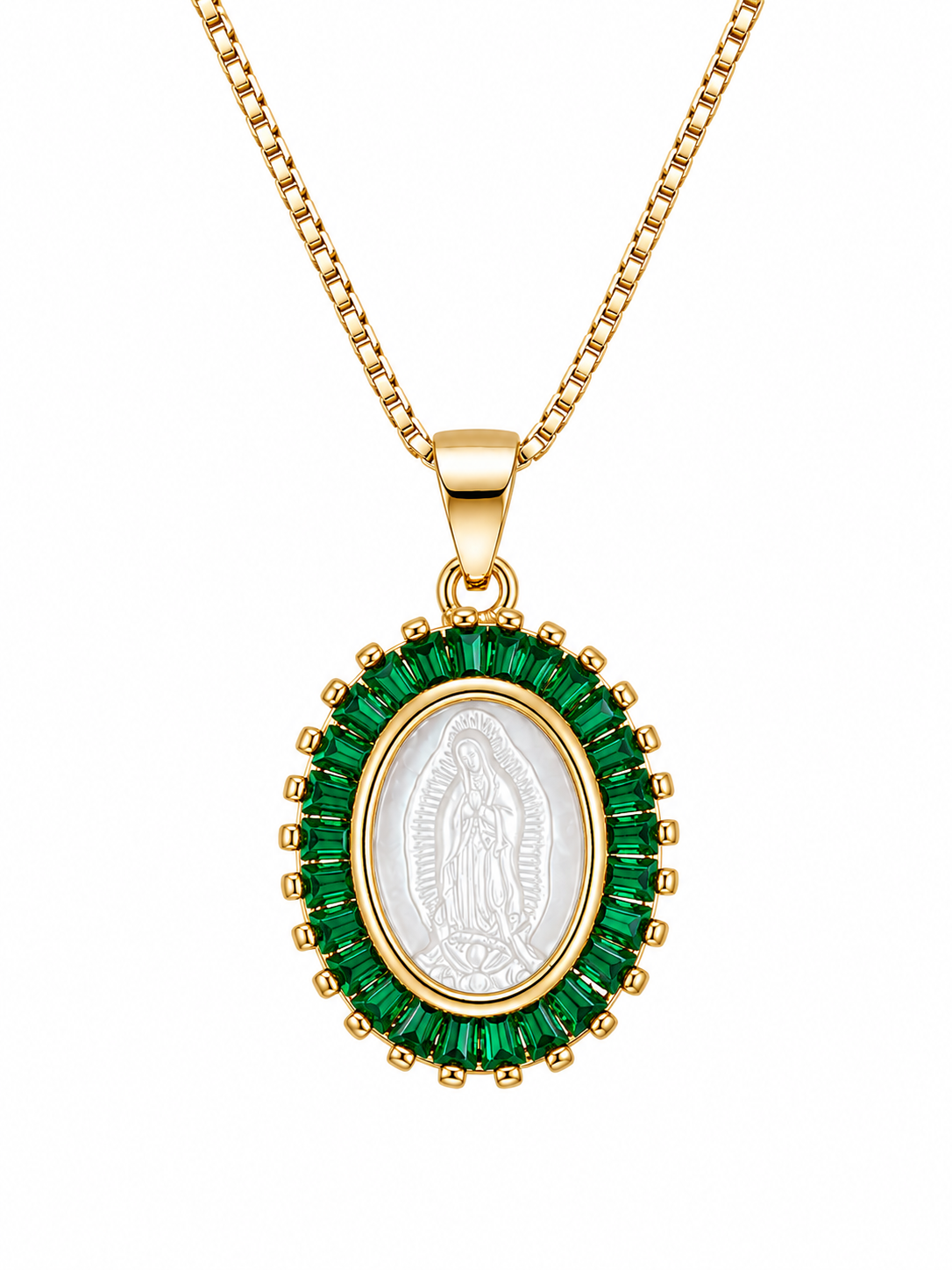 Collar virgen madre perla