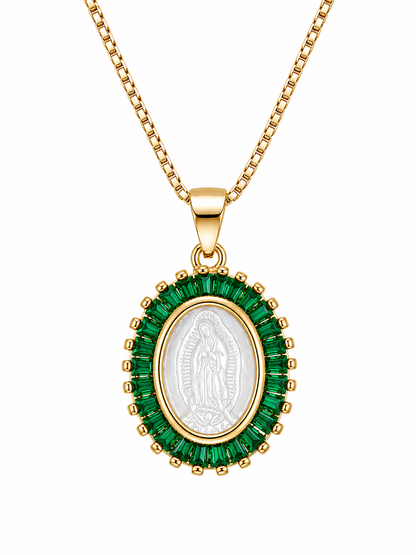 Collar virgen madre perla