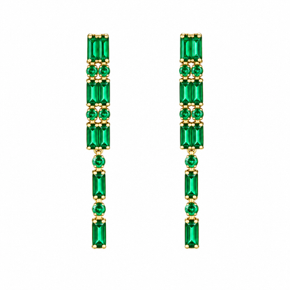 Aretes baguette verde