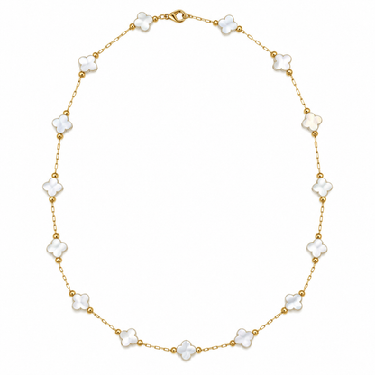 Collar trébol perla