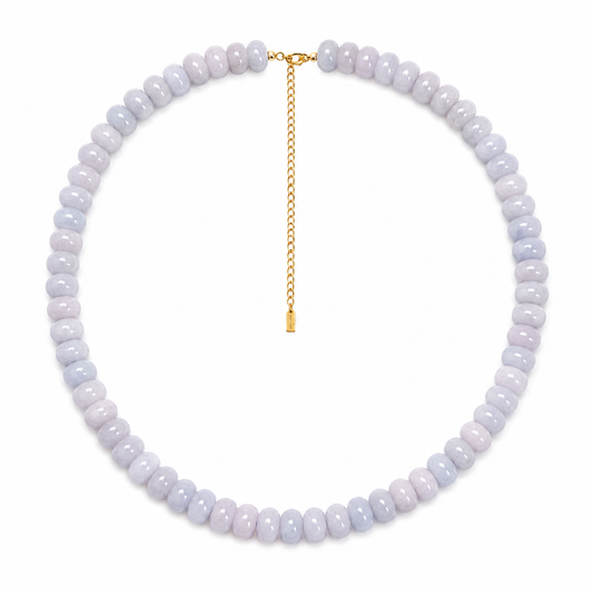 Collar piedra jade aguamarina
