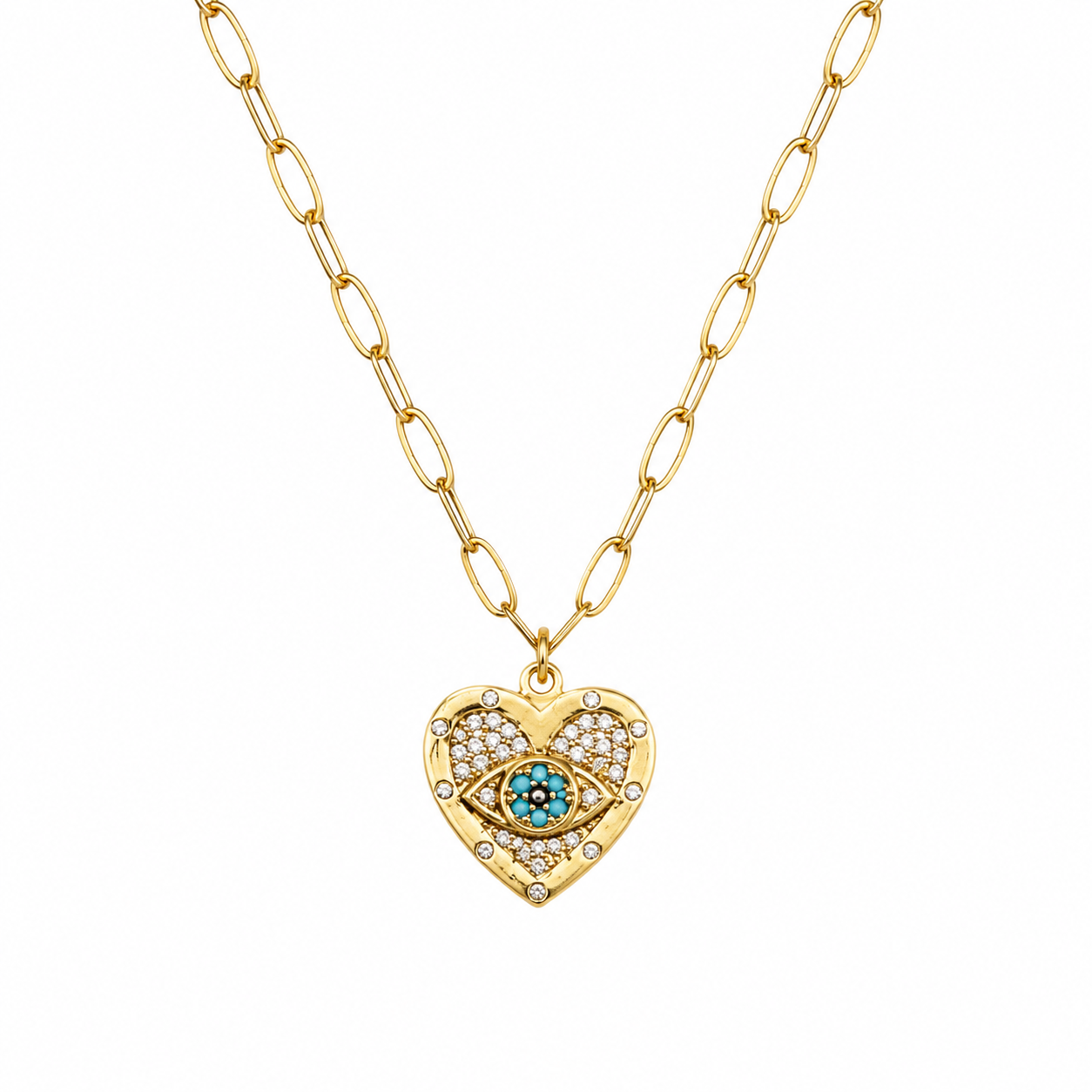 Collar corazon ojo