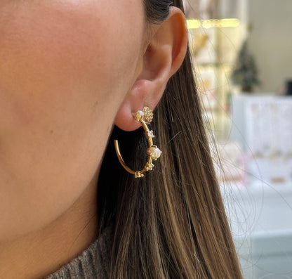 Media arracada perlas