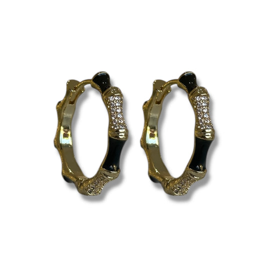 Arracada bamboo negro