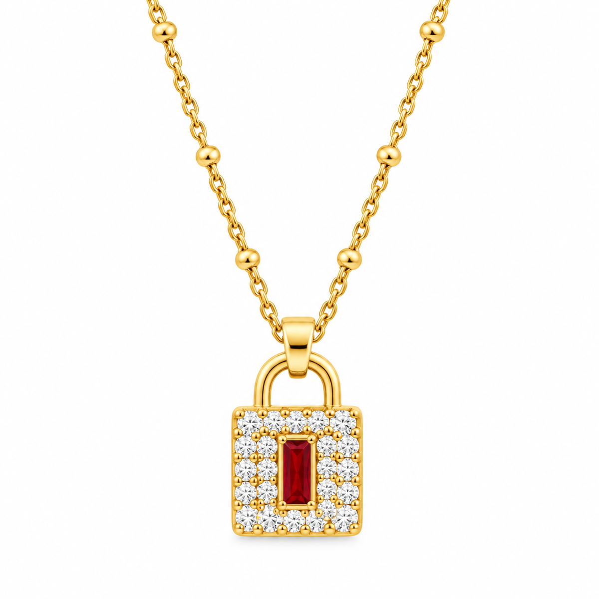 Collar candado rojo