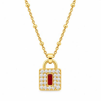Collar candado rojo