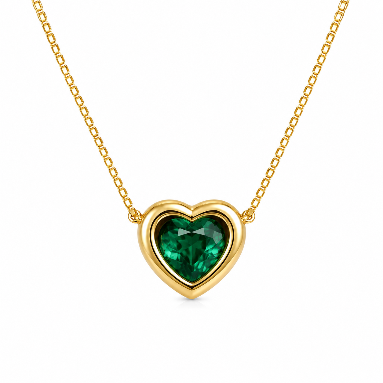 Collar corazón verde