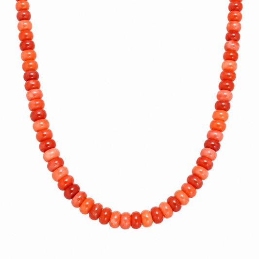 Collar piedra ágata naranja