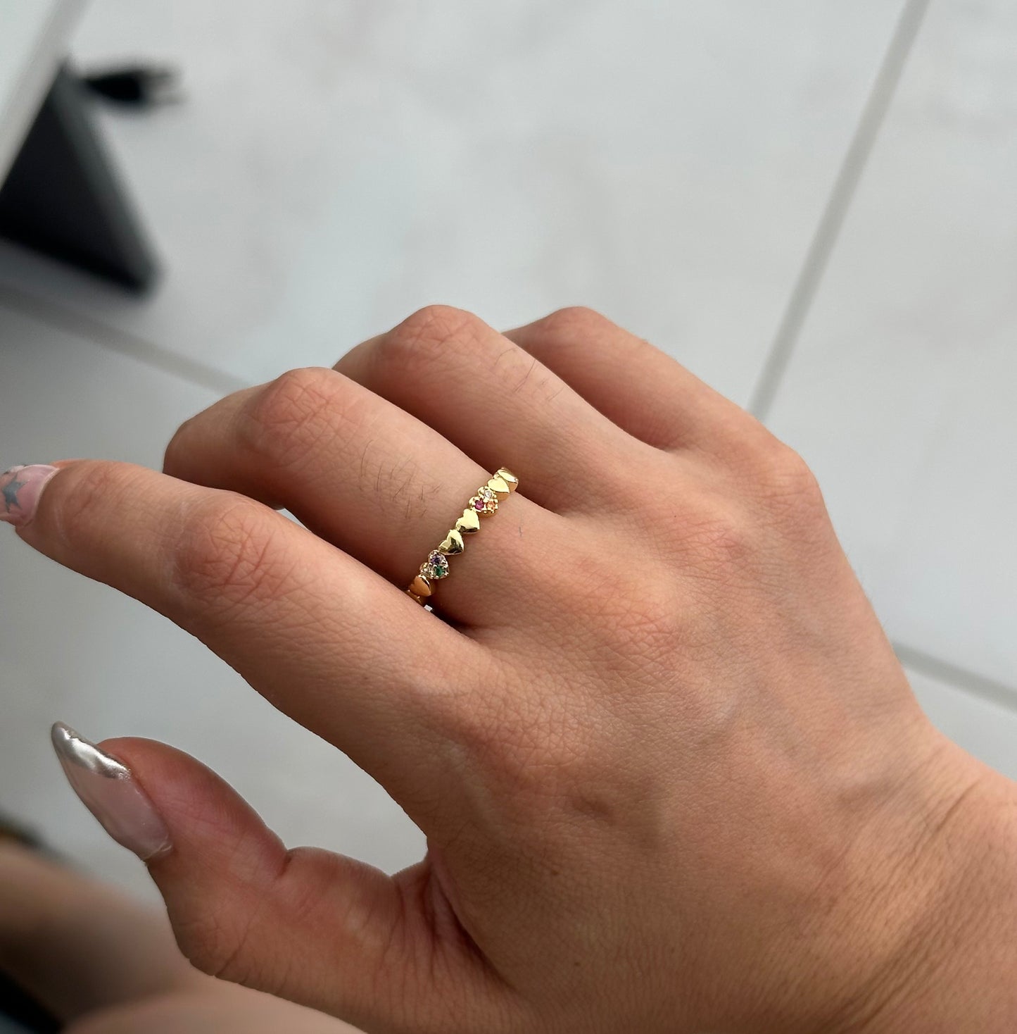 Anillo rainbow hearts