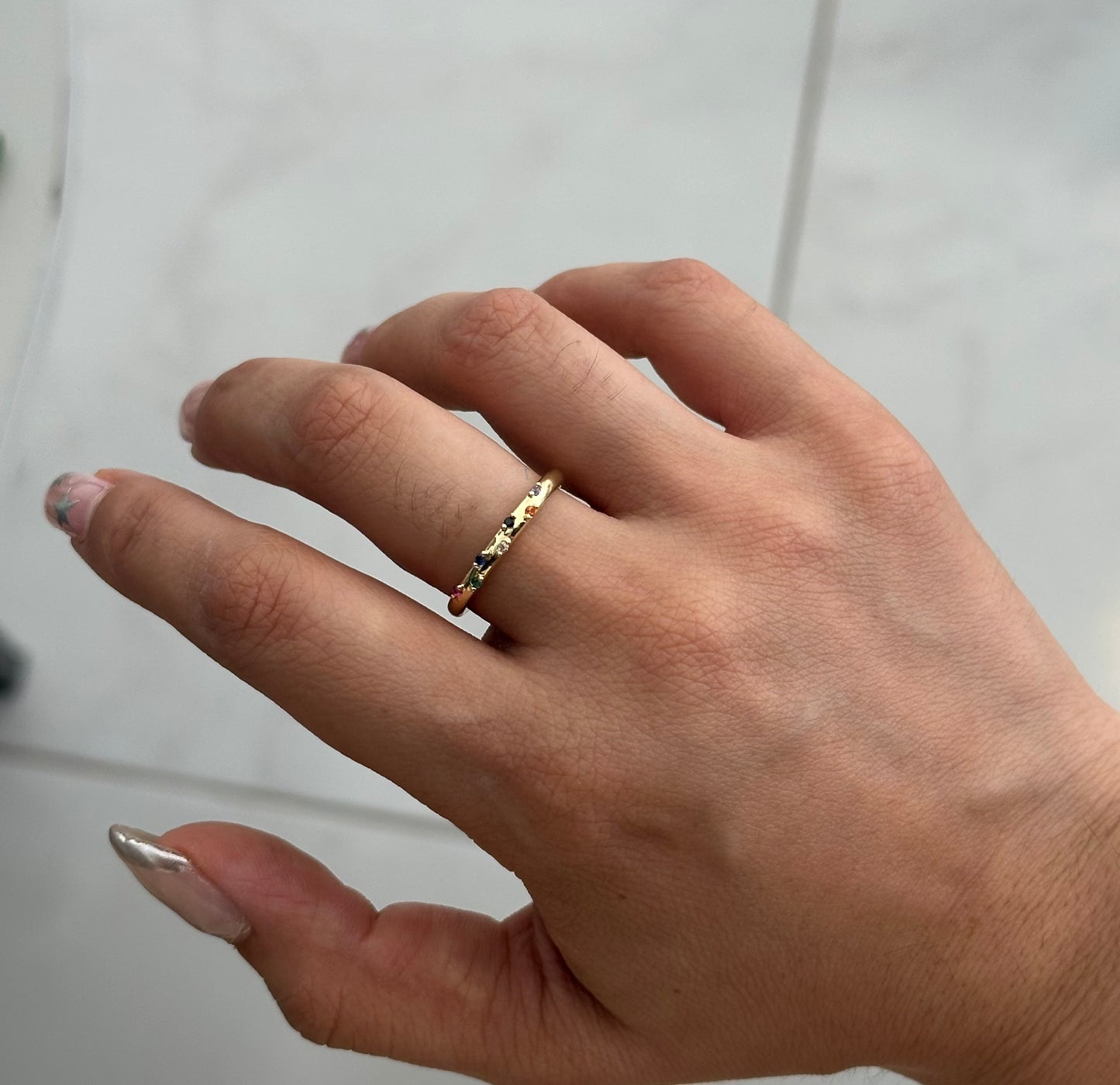 Anillo rainbow dots