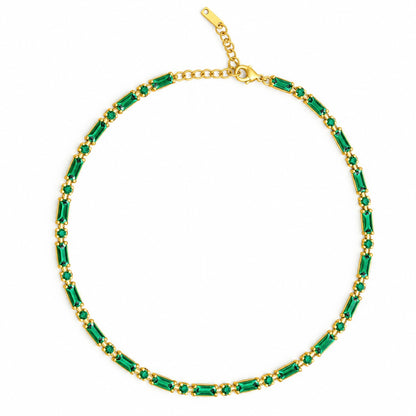 Choker Tennis-baguette verde