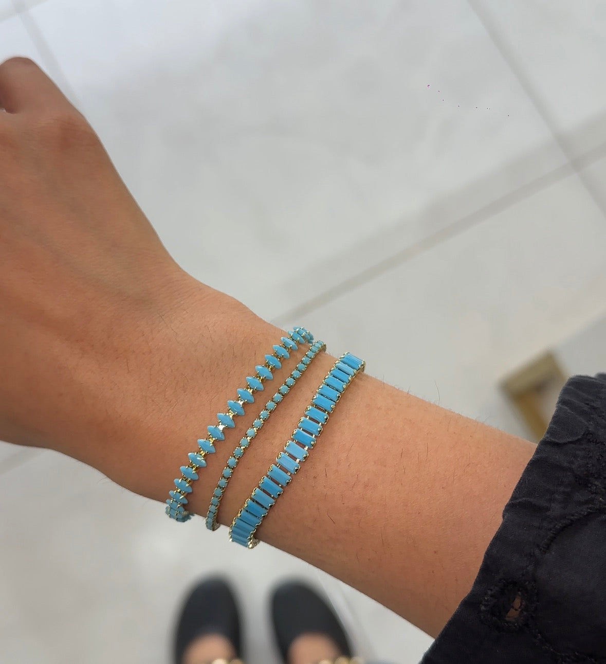 Pulsera petunia turquesa