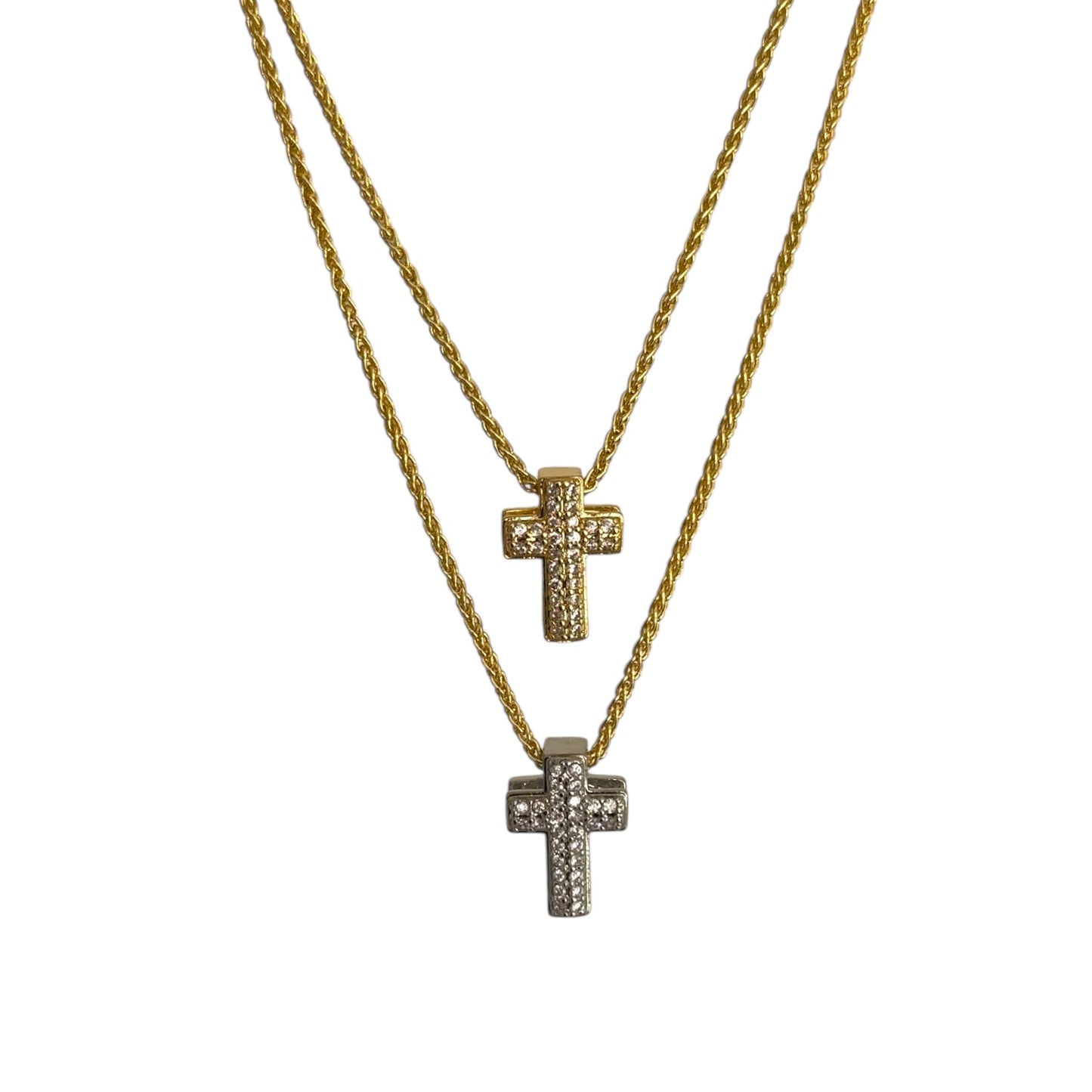 Collar cruz bitono