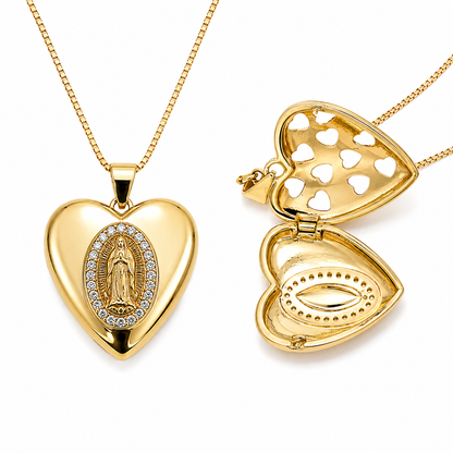 Relicario corazón Virgen