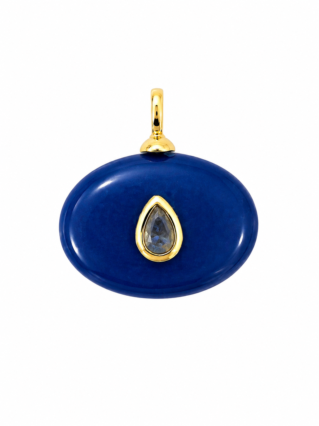 Dije ovalado Ágata azul