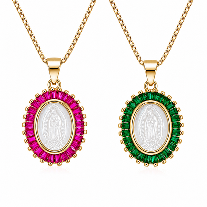 Collar virgen madre perla