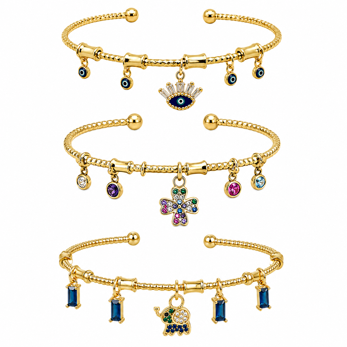 Pulsera rígida dijes
