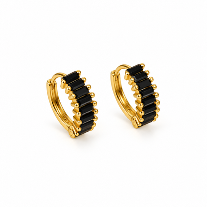 Arracadas baguette negro