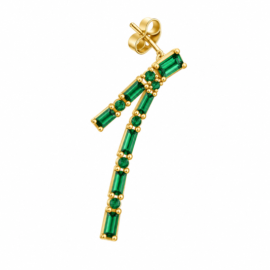 Aretes baguette verde
