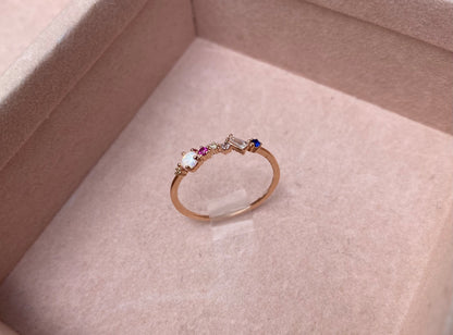 Anillo piedras ópalo