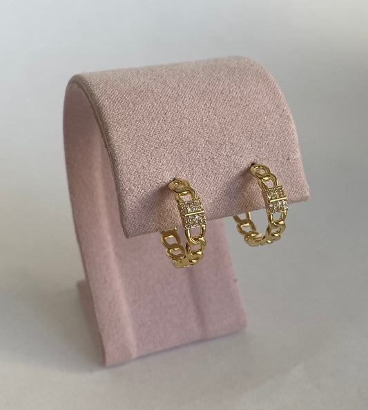 Arracadas chain zirconia