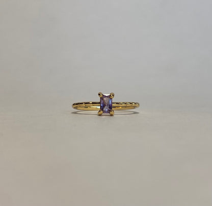 Anillo baguette lila