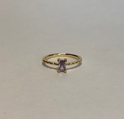 Anillo baguette lila