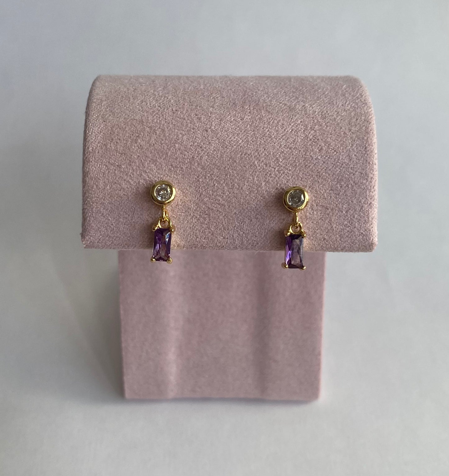 Aretes baguette lila
