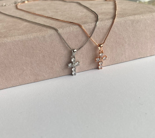Collar Elizabeth rosegold y plateado