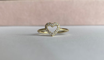 Anillo corazón hueco