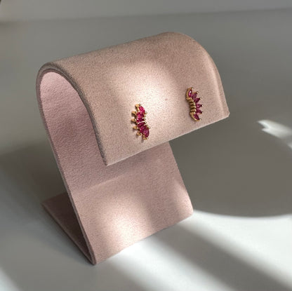 Studs abanico fucsia