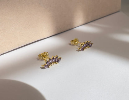 Studs abanico lila