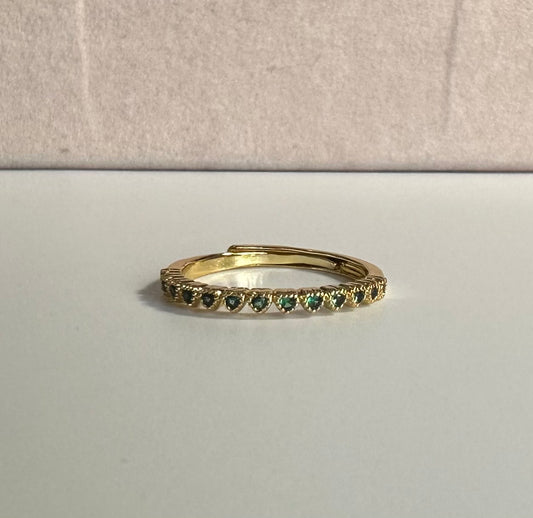 Anillo mini corazones verdes