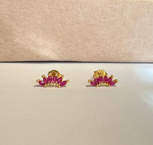 Studs abanico fucsia